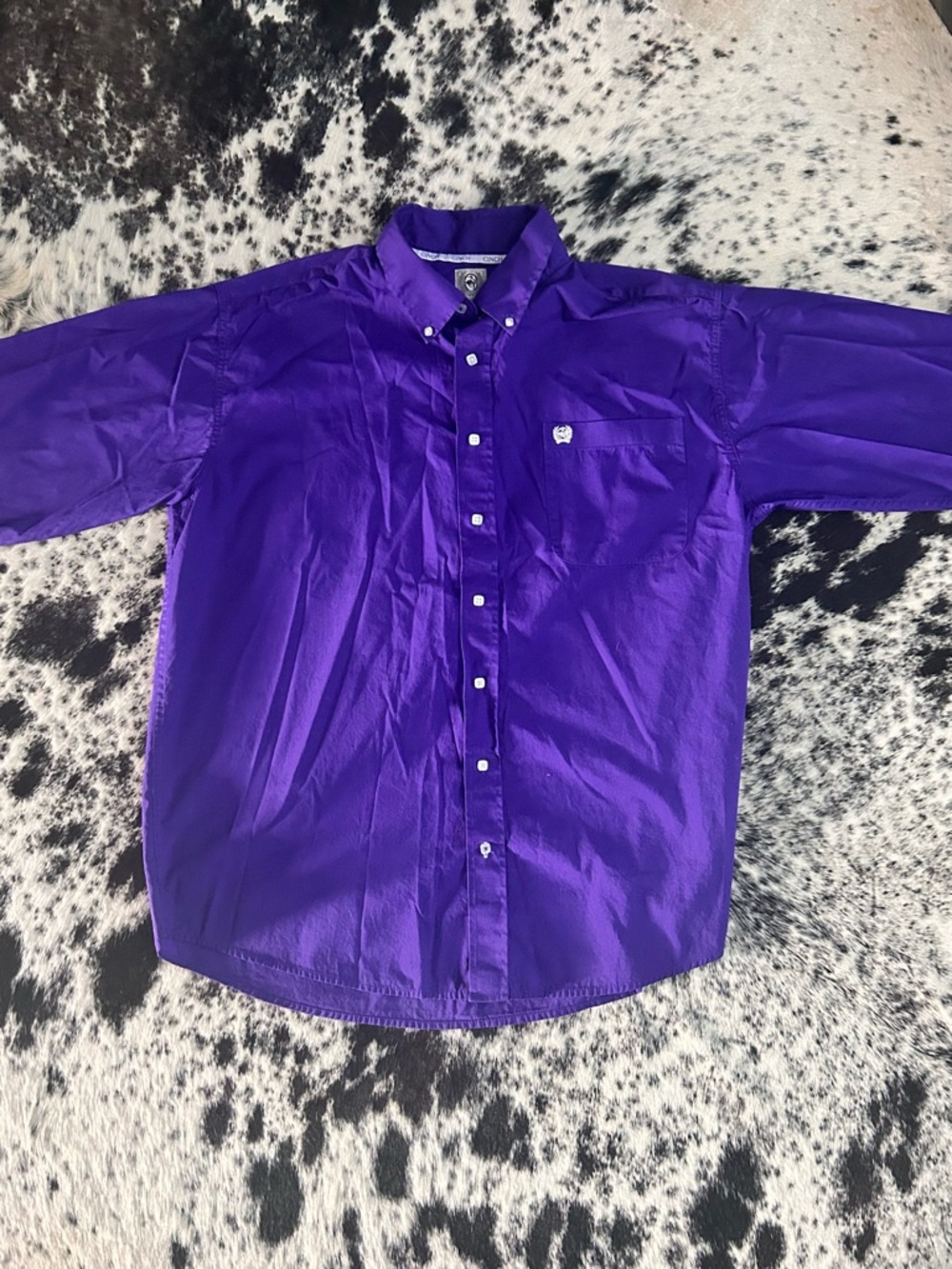Cinch Men’s Button-Down Shirt - Bold Purple
